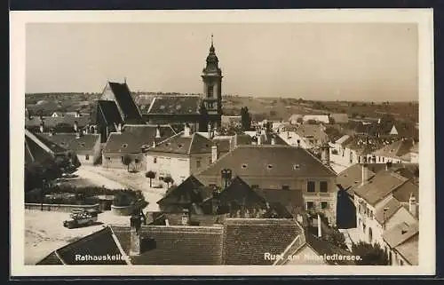 AK Rust am Neusiedlersee, Ortsansicht mit Rathauskeller