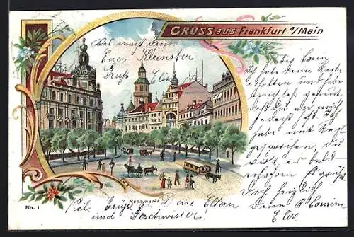 Lithographie Frankfurt a. M., Partie am Rossmarkt