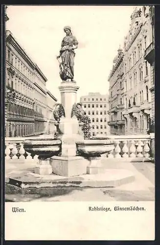 AK Wien, Rahlstiege, Gänsemädchen