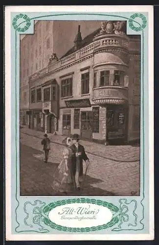 Künstler-AK Wien, Alt-Wien, Gumpendorferstrasse