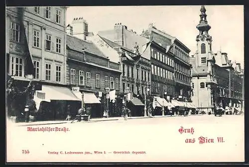 AK Wien, Teilansicht der Mariahilferstrasse