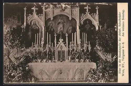 AK Wien, Altar in der Hauskapelle der christl. Schulbrüder, Tellgasse 4-6