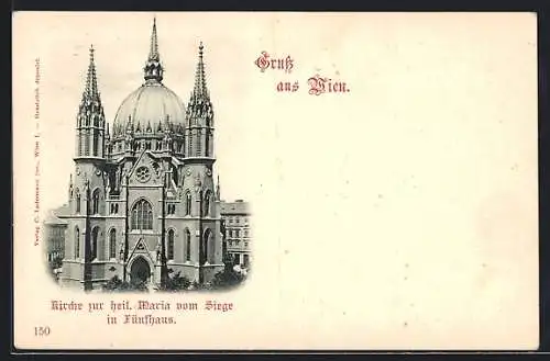 AK Wien, Fünfhaus, Kirche zur heil. Maria vom Siege