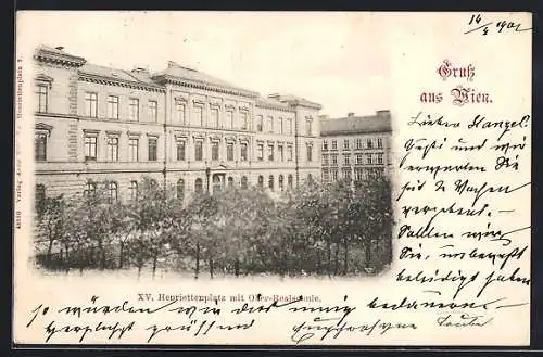 AK Wien, Henriettenplatz mit Oberrealschule