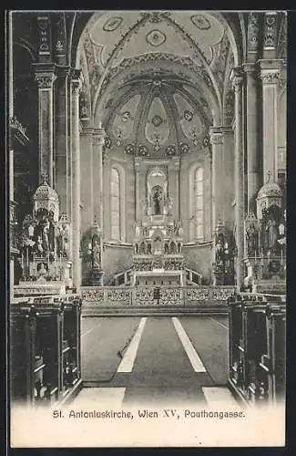 AK Wien, Inneres der St. Antoniuskirche, Pouthongasse