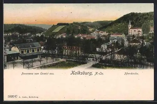 AK Wien, Kalksburg, Panorama mit Pfarrkirche