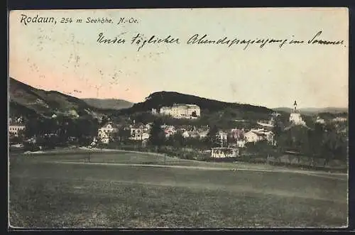 AK Wien-Rodaun, Ansicht mit Mädchen-Pensionat de St. Chrétienne