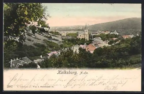 AK Wien, Kalksburg, Gesamtansicht mit Kirche
