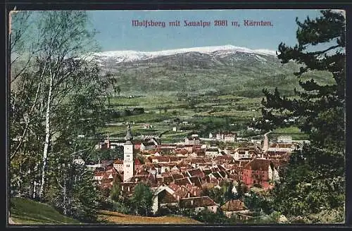 AK Wolfsberg / Kärnten, Panorama mit Saualpe