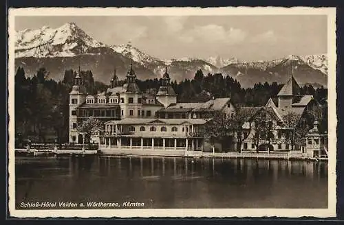 AK Velden a. Wörthersee, Blick zum Schloss-Hotel