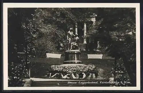 AK Baden b. Wien, Strauss-Lannerdenkmal
