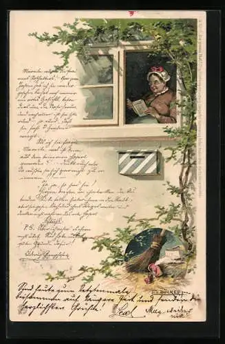 Künstler-Lithographie E. Döcker: Die grosse That, Motiv aus Ganghofer`s Erzählung