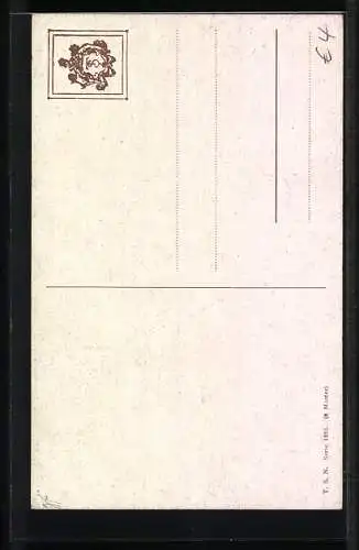 Künstler-AK Theo Stroefer Serie 1325: Bauer und Ochsenkarren am Waldrand