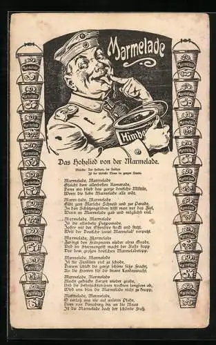 Künstler-AK Das Hohelied von der Marmelade, Naschender Soldat, Kriegsnot