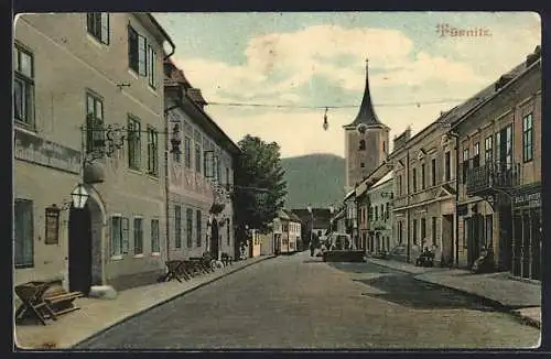 AK Türnitz, Gasthof zum schwarzen Adler mit Strassenansicht