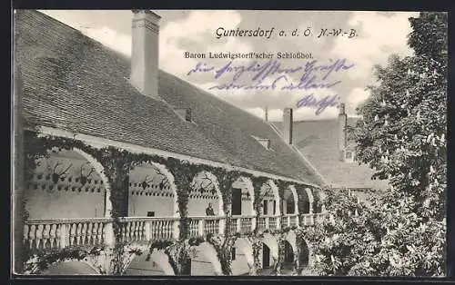 AK Guntersdorf a. d. Ö. N.-W.-B., Baron Ludwigstorff`scher Schlosshof