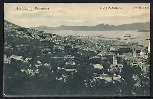 AK Hongkong, Panorama with St. John`s Cathedral and City Hall