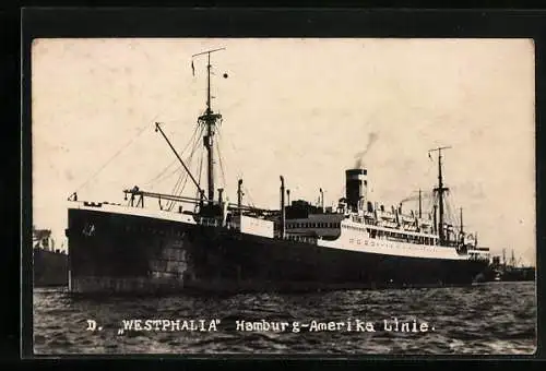 AK Dampfer Westphalia der Hamburg-Amerika Linie