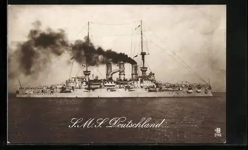 AK SMS Kriegsschiff Deutschland auf Steuerbord