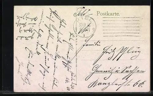 AK S.M.S. Friedrich der Grosse, Kriegsschiff unter Volldampf