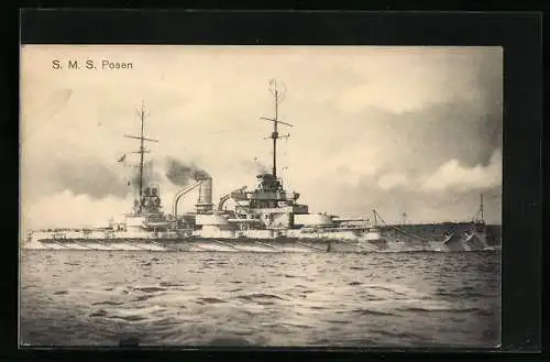 AK SMS Posen in Fahrt