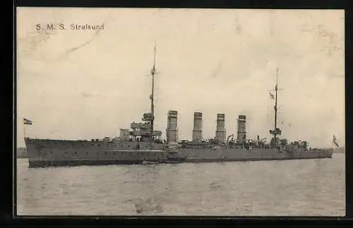 AK Kriegsschiff S.M.S. Stralsund