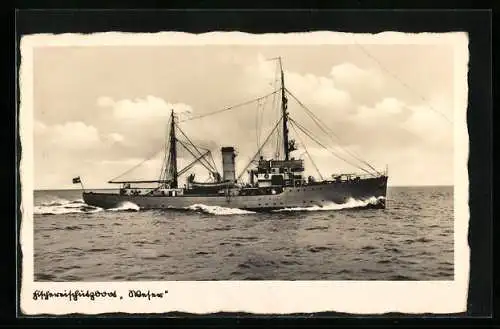 Foto-AK Kriegsmarine, Fischereischutzboot Weser auf Patrouillenfahrt