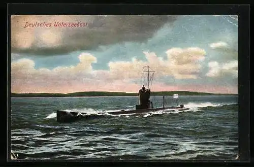 AK Deutsches U-Boot beim Auslaufen