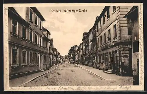 AK Ansbach / Bayern, Blick in die Nürnberger-Strasse