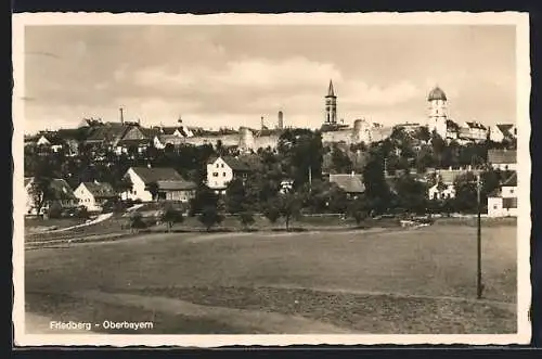 AK Friedberg / Bayern, Teilansicht mit Ruine