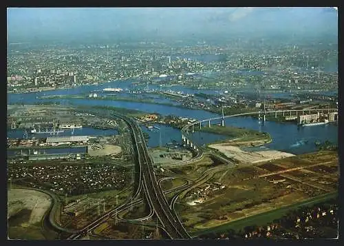 AK Hamburg, Köhlbrandbrücke und Hafen