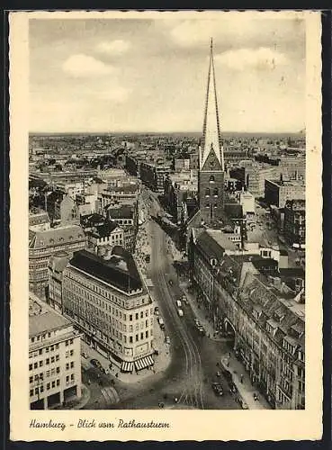 AK Hamburg, Blick vom Rathausturm