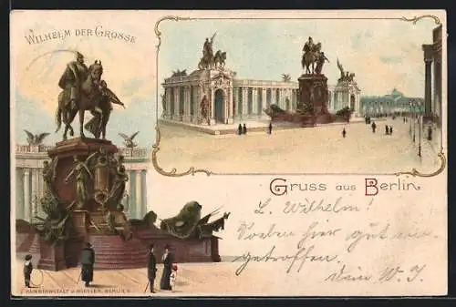 Lithographie Berlin, Kaiser Wilhelm I., 100jährige Geburtstagsfeier, 22. März 1897