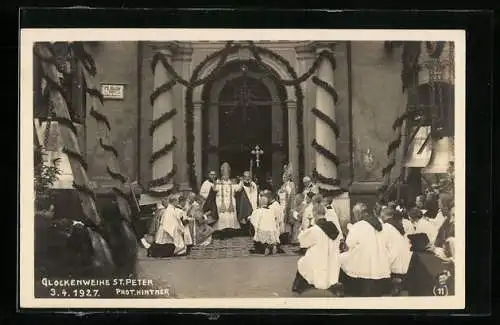 Foto-AK Salzburg, Glockenweihe der Stiftskirche St. Peter am 3. April 1927