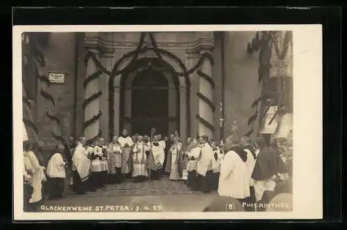 Foto-AK Salzburg, Glockenweihe der Stiftskirche St. Peter am 3. April 1927