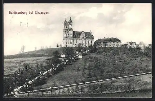 AK Schönenberg / Ellwangen, Ortsansicht mit Kirche