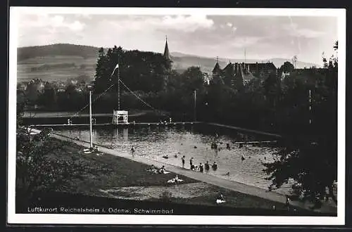 AK Reichelsheim / Odenwald, Blick auf das Schwimmbad