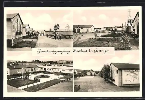 AK Friedland / Leine, Grenzdurchgangslager, Lageplan, Strassenansicht mit Leuten, Park