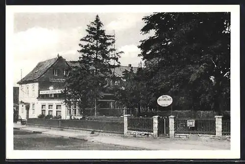 AK Bad Harzburg /Büntheim, Hotel Deutsches Haus G. Herbst mit Strasse