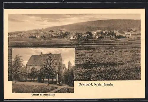 AK Osterwald / Hameln, Totalansicht, Gasthaus Dannenberg