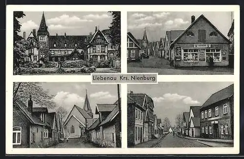 AK Liebenau / Nienburg, verschiedene Orts- und Strassenansichten