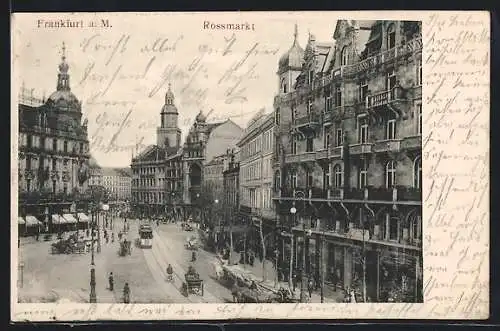 AK Frankfurt a. M., Rossmarkt aus der Vogelschau