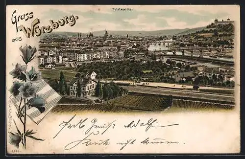 Lithographie Würzburg, Totalansicht