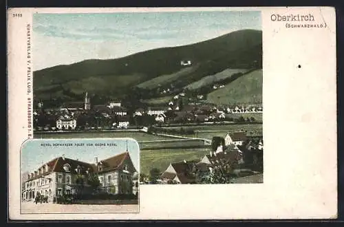 AK Oberkirch / Schwarzwald, Panoramaansicht, Hotel schwarzer Adler