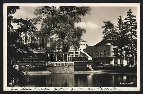 AK Weimar / Thüringen, Weimarhalle am See
