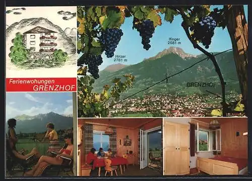 AK Meran /Südtirol, Ferienwohnungen Grenzhof, Bes. Fam. Frei, Hagengasse 16
