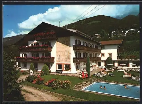 AK Schenna b. Meran, Pension Lebenstain, Bes. Fam. Parth, Ifingerstrasse 2