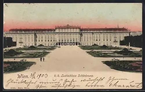 AK Wien, k. k. Lustschloss Schönbrunn
