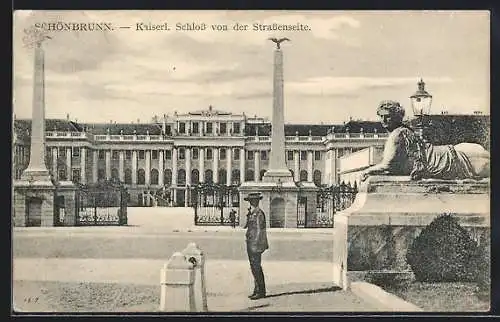 AK Wien, Schönbrunn, Kaiserl. Schloss von der Strassenseite