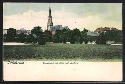 AK Wien, Schönbrunn, Schlosspark mit Blick nach Hietzing